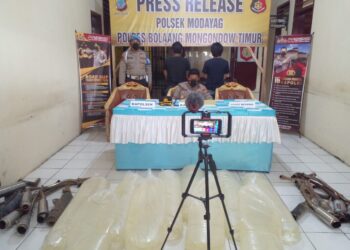 Polsek Modayag Sita Ratusan Liter Cap Tikus dan Puluhan Knalpot Racing