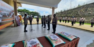 Polres Boltim Gelar Upacara Penyaluran Bansos Setpres RI