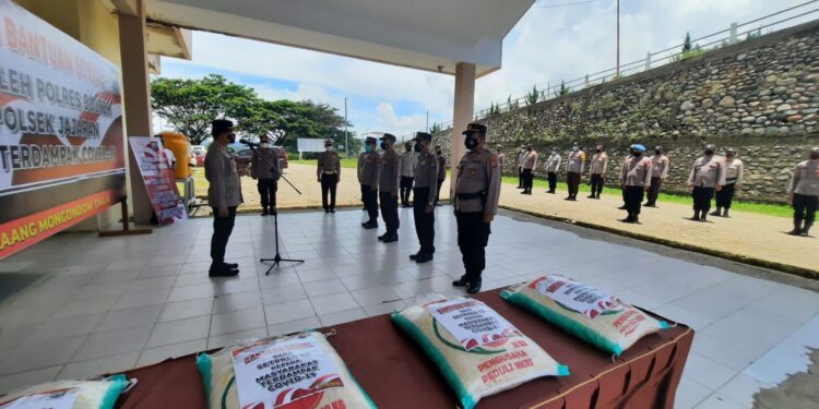 Polres Boltim Gelar Upacara Penyaluran Bansos Setpres RI