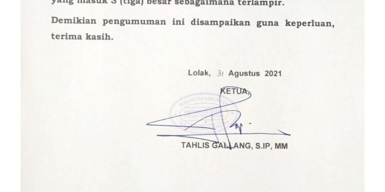 Pansel Umumkan Tiga Besar Hasil Seleksi Terbuka