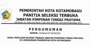 Tiga Besar Hasil Seleksi Pansel JPT Pratama Kotamobagu Diumumkan