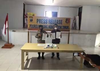 Polres Boltim Gelar Pres Rilis Terkait PETI Gunung Simbalang