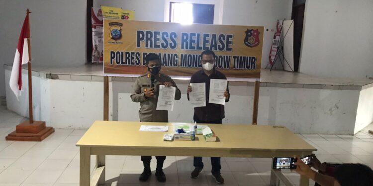 Polres Boltim Gelar Pres Rilis Terkait PETI Gunung Simbalang