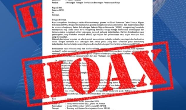 Kabar Undangan Seleksi dan Penempatan BP2MI Ternyata Hoax