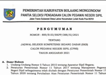 Jadwal SKB CPNS Bolmong Diumumkan