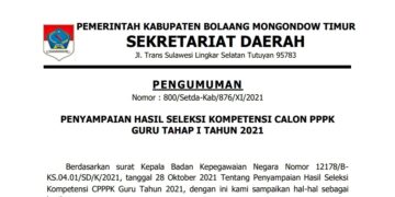 Pengumuman Hasil Kompetensi PPPK Guru Tahun 2021
