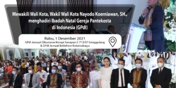 Hadiri Ibadah Natal GPdI, Nayodo : Implementasikan Semangat Natal dalam Kehidupan Sehari-hari
