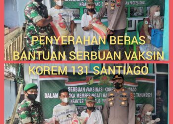Peringati Hut Ke-73 Infanteri, Korem 131/Santiago Bersama Polsek Pinolosian Gelar Serbuan Vaksin