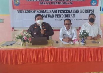 Disdik Bolmong Gelar Workshop Sosialisasi Pencegahan Korupsi