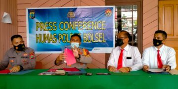 Kapolres Bolsel Gelar Konferensi Pers Penangkapan HM Tersangka Pengguna Narkoba