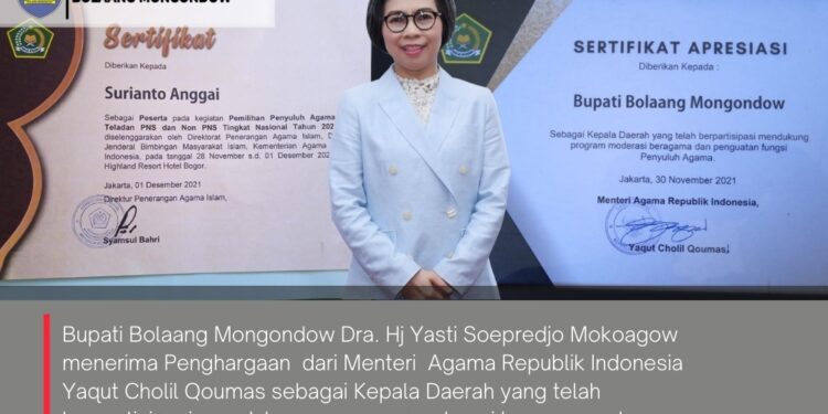 Berperan Aktif Dalam Penguatan Moderasi Beragama, Yasti Terima Penghargaan dari Menteri Agama RI
