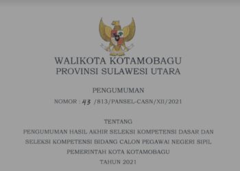 Berikut Pengumuman Hasil SKD dan SKB CPNS Kotamobagu Tahun 2021