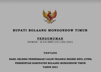 Berikut Pengumuman Seleksi SKD dan SKB CPNS Boltim Tahun 2021