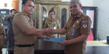 Sekda Boltim Hadiri Sertijab Kepala Inspektorat Baru
