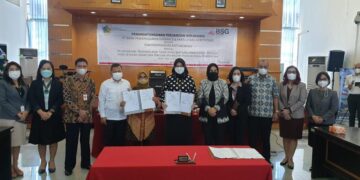 Dukung GNNT, Tatong Bara Teken PKS Penyaluran BOS dengan BSG