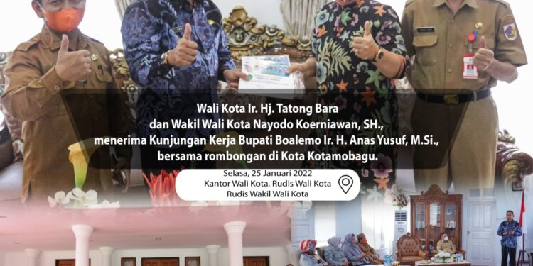 Didampingi Wawali, Wali Kota Kotamobagu Terima Kunjungan Kerja Bupati Bualemo