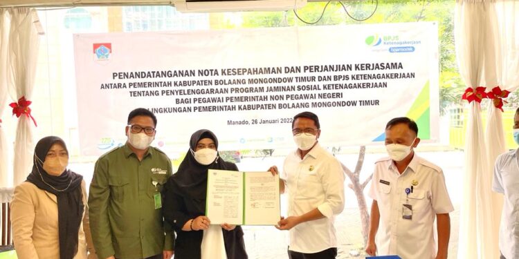 Program Prioritas, Pemkab Boltim dan BPJS Ketenagakerjaan Teken MoU