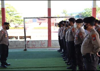 Menyambut Pilsang Serentak, Jajaran Polres Bolsel Gelar Apel Kesiapan