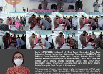 Pemkab Bolmong Gelar Deklarasi Damai Pemilihan Kepala Desa Serentak Tahun 2022