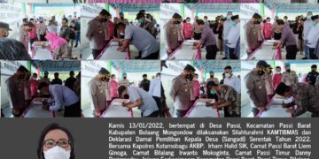 Pemkab Bolmong Gelar Deklarasi Damai Pemilihan Kepala Desa Serentak Tahun 2022