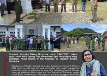 Polisi Pamong Praja Bolmong Gelar Apel Kesiapsiagaan Jelang Pilkades Serentak