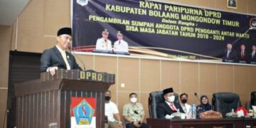 Didampingi Wabup, Bupati Sachrul Hadiri Paripurna PAW DPRD Boltim