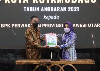 Wali Kota Kotamobagu Serahkan LKPD Unaudited Tahun2021 ke BPK RI Perwakilan Sulut