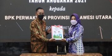 Wali Kota Kotamobagu Serahkan LKPD Unaudited Tahun2021 ke BPK RI Perwakilan Sulut