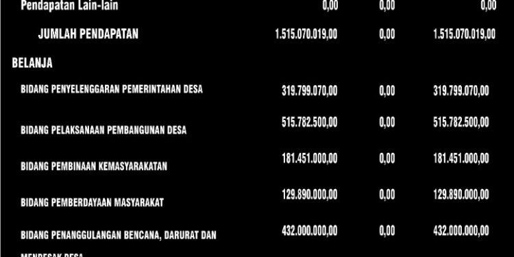 Wujud Transparansi, Pemdes Biontong Satu Publikasi APBDes 2022