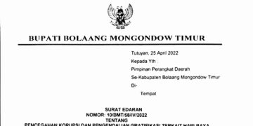 Tindak Lanjut Edaran KPK, Bupati Boltim Terbitkan SE Pencegahan Korupsi dan Pengendalian Gratifikasi