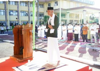 Bintara Remaja di Polda Sulut Pimpin Sholat Idul Fitri 1443 H