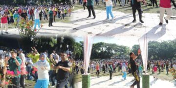 Rangkaian HUT Kotamobagu, Wali Kota Jalan Sehat dan Senam Sehat Bersama Jajaran Forkopimda