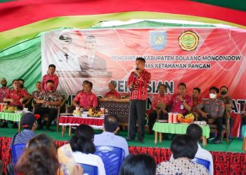 Wakili Bupati Limi Mokodompit, Tahlis Gallang Salurkan Bantuan 15 Ton Beras