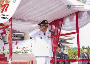 Bupati Limi Mokodompit Irup Peringatan HUT ke-77 Kemerdekaan RI