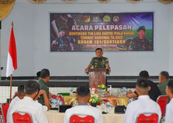 Danrem 131/Santiago Lepas Ponpes Alkhairaat Manado ke Liga Santri Piala KSAD PSSI 2022