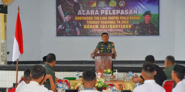 Danrem 131/Santiago Lepas Ponpes Alkhairaat Manado ke Liga Santri Piala KSAD PSSI 2022