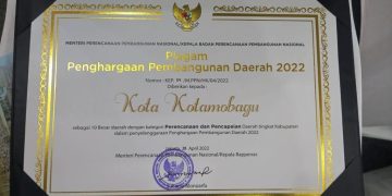 Kotamobagu 10 Besar Pada Penghargaan Pembangunan Daerah Tingkat Nasional