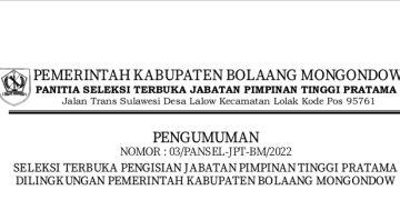 Pemkab Bolmong Buka Seleksi Tiga Jabatan Tinggi Pratama