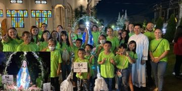 St. Agustinus Jawara Defile Arca Bunda Maria Pada Pesta Pelindung Paroki St. Fransiskus Xaverius Pineleng