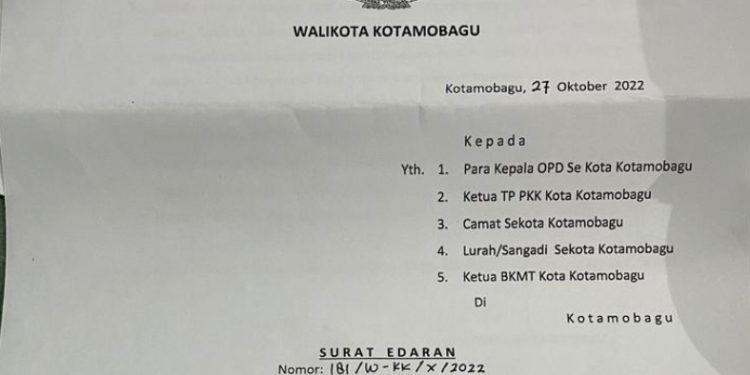 Pemerintah Kotamobagu Terbitkan Edaran Gerakan Menanam Cepat Panen dan Pemanfaatan Lahan Pekarangan