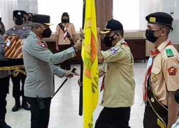 Kapolda Sulut Lepas Kontingen Pramuka Saka Bhayangkara Ikuti Pertikaranas di Palembang