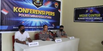 Polres Minut Gelar Press Conference Dugaan Tindak Pidana Kekerasan Terhadap Anak Dibawah Umu