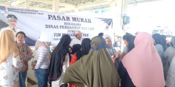 Disperindagkop-UKM Boltim Gelar Pasar Murah di Kecamatan Modayag Barat dan Tutuyan