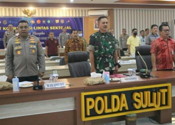 Polda Sulut dan Stake Holder Terkait Ikuti Vicon Rakor Lintas Sektor Kesiapan Pengamanan Nataru