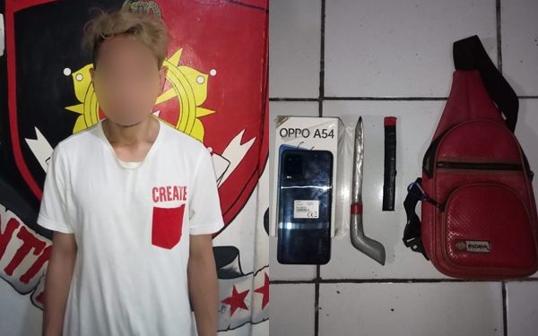 Kedapatan Bawa Pisau Badik Saat Akan Jual Handphone, Pria ini Diamankan Tim Resmob Polres Bitung