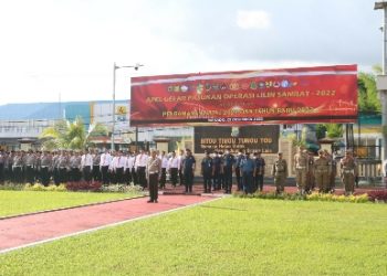 Siap Amankan Nataru, Polda Sulut Laksanakan Apel Gelar Pasukan Operasi Lilin Samrat 2022