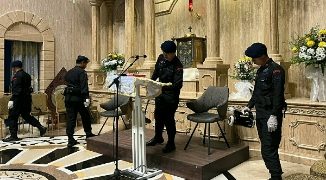 Jelang Misa Malam Natal, Brimob Polda Sulut Lakukan Sterilisasi di 5 Gereja Besar di Manado