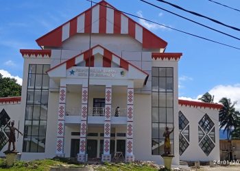 Pemkot Lanjutkan Pembangunan Landscape Gedung Perpustakaan Kotamobagu