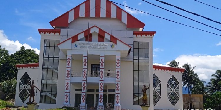 Pemkot Lanjutkan Pembangunan Landscape Gedung Perpustakaan Kotamobagu