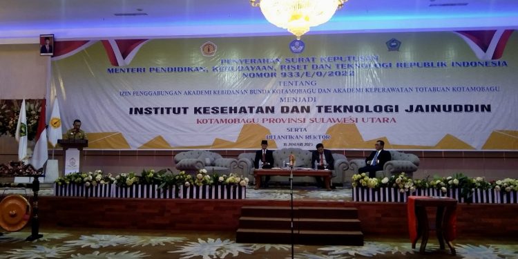 Asisten I Kotamobagu Hadiri Pelantikan Rektor Institut Kesehatan dan Teknologi Jainuddin
